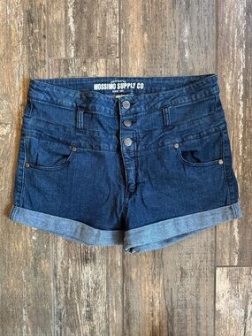 Vintage Mossimo Supply Co. Dark Blue Denim Roll-Cuff Shorts size 15